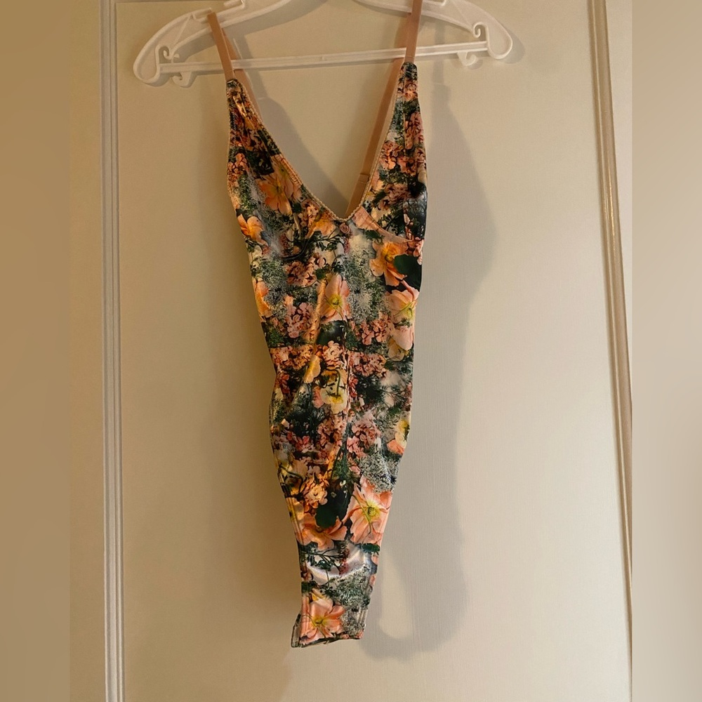 Urban Outfitters floral satin bodysuit